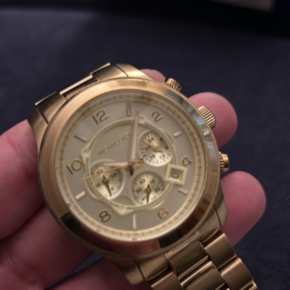Michael Kors Oversized Gold Tone Runway Watch - Picture 2 of 8